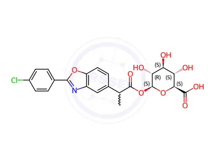Chemical structure of Benoxaprofen Impurity 1 (Benoxaprofen Glucuronide)