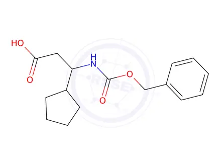 Chemical structure of 3-([(Benzyloxy)carbonyl]amino)-3-cyclopentylpropanoic acid