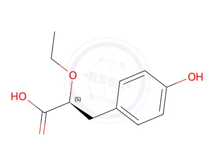 Chemical structure of (S)-2-Ethoxy-3-(4-hydroxyphenyl)propanoic acid, 97%
