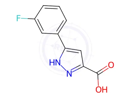Chemical structure of 5-(3-Fluorophenyl)-1H-pyrazole-3-carboxylic acid