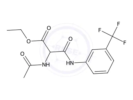 Chemical structure of Ethyl 2-acetamido-3-oxo-3-((3-(trifluoromethyl)phenyl)amino)propanoate