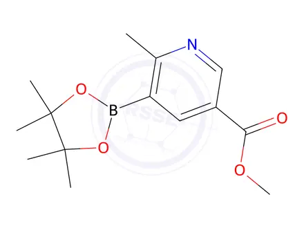 Chemical structure of 2-Methyl-5-(methoxycarbonyl)pyridine-3-boronic acid pinacol ester