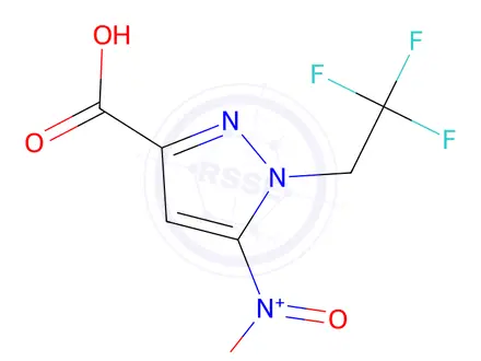 Chemical structure of 5-Nitro-1-(2,2,2-trifluoroethyl)-1H-pyrazole-3-carboxylic acid