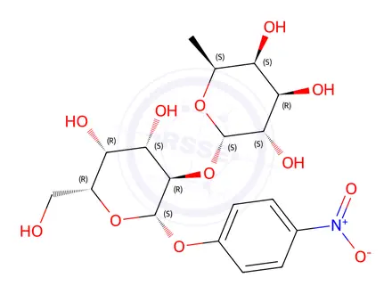 Chemical structure of p-Nitrophenyl 2-O-(α-L-fucopyranosyl)-β-D-galactopyranoside
