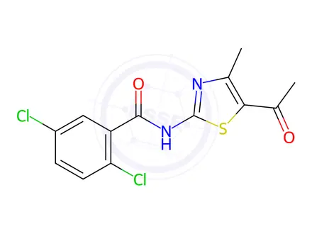 Chemical structure of N-(5-Acetyl-4-methylthiazol-2-yl)-2,5-dichlorobenzamide