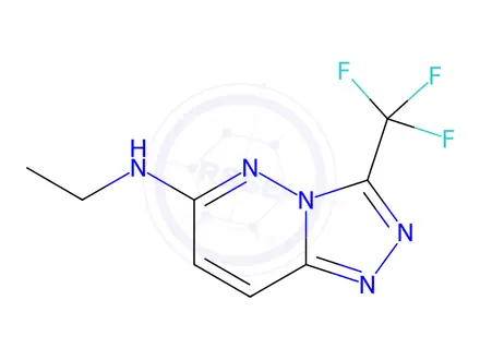 Chemical structure of n-Ethyl-3-(trifluoromethyl)-[1,2,4]triazolo[4,3-b]pyridazin-6-amine