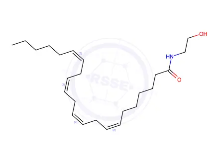 Chemical structure of (7Z,10Z,13Z,16Z)-N-(2-Hydroxyethyl)-7,10,13,16-docosatetraenamide