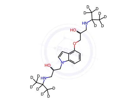Chemical structure of N-(3-Isopropylamino-2-hydroxypropyl) Pindolol-d14