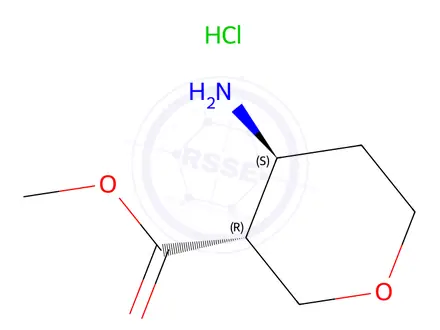 Chemical structure of trans-4-Amino-tetrahydro-pyran-3-carboxylic acid methyl ester hydrochloride