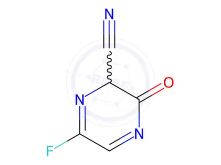Chemical structure of 2-Pyrazinecarbonitrile, 6-fluoro-3,4-dihydro-3-oxo-, compd. with N-butyl-1-butanamine (1:1) (ACI)