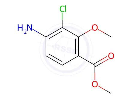 Chemical structure of Methyl 4-amino-3-chloro-2-methoxybenzoate