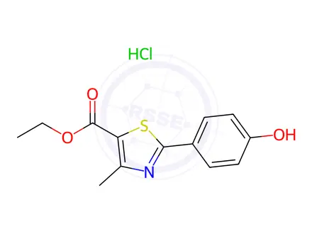 Chemical structure of Ethyl 2-(4-Hydroxyphenyl)-4-methylthiazole-5-carboxylate Hydrochloride
