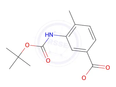 Chemical structure of Methyl 3-((tert-butoxycarbonyl)amino)-4-methylbenzoate