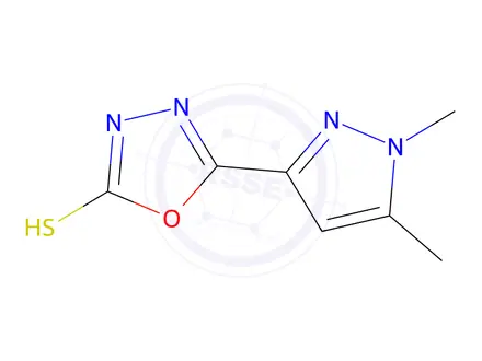 Chemical structure of 5-(1,5-Dimethyl-1H-pyrazol-3-yl)-1,3,4-oxadiazole-2-thiol