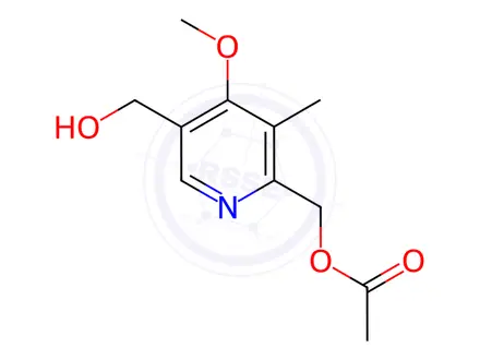 Chemical structure of 2-Acetoxymethyl-5-hydroxymethyl-4-methoxy-3-methylpyridine
