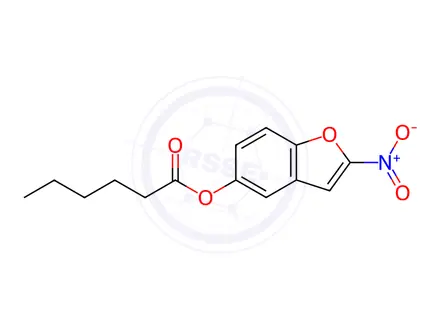 Chemical structure of 2-Nitrobenzofuran-5-yl hexanoate