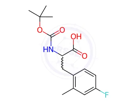 Chemical structure of Phenylalanine, N-[(1,1-dimethylethoxy)carbonyl]-4-fluoro-2-methyl-