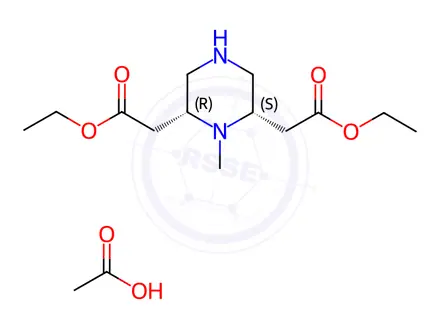 Chemical structure of cis-(6-ethoxycarbonylmethyl-1-methylpiperazin-2-yl)acetic acid ethyl ester acetate