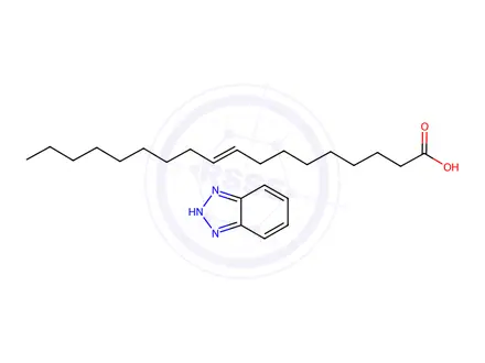Chemical structure of oleic acid, compound with 1H-benzotriazole