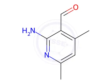 Chemical structure of 3-Pyridinecarboxaldehyde,2-amino-4,6-dimethyl-(9CI)