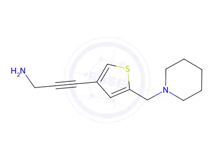 Chemical structure of 3-(5-(Piperidin-1-ylmethyl)thiophen-3-yl)prop-2-yn-1-amine