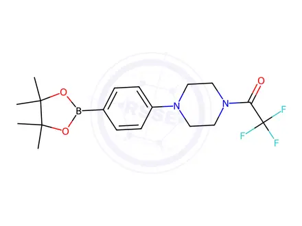 Chemical structure of 2,2,2-Trifluoro-1-(4-(4-(4,4,5,5-tetramethyl-1,3,2-dioxaborolan-2-yl)phenyl)piperazin-1-yl)ethan-1-one