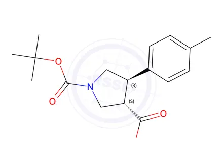 Chemical structure of Boc-(+/-)-trans-4-(4-methylphenyl)pyrrolidine-3-carboxylic acid