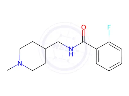 Chemical structure of 2-Fluoro-N-((1-methylpiperidin-4-yl)methyl)benzamide