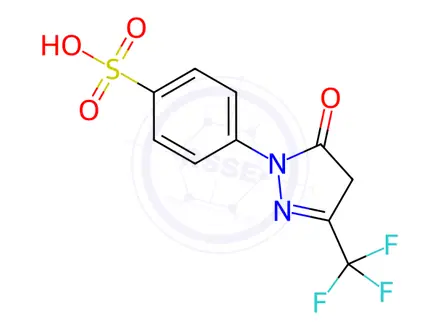 Chemical structure of 4-(5-Oxo-3-(trifluoromethyl)-4,5-dihydro-1H-pyrazol-1-yl)benzenesulfonic acid