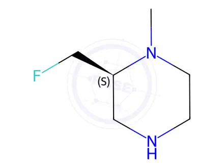 Chemical structure of Piperazine, 2-(fluoromethyl)-1-methyl-, (2S)-