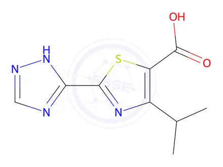 Chemical structure of 4-Isopropyl-2-(4H-1,2,4-triazol-3-yl)thiazole-5-carboxylic acid