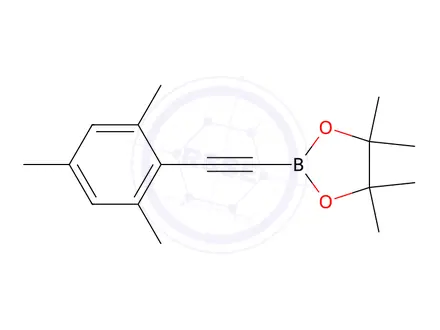 Chemical structure of 2-(Mesitylethynyl)-4,4,5,5-tetramethyl-1,3,2-dioxaborolane