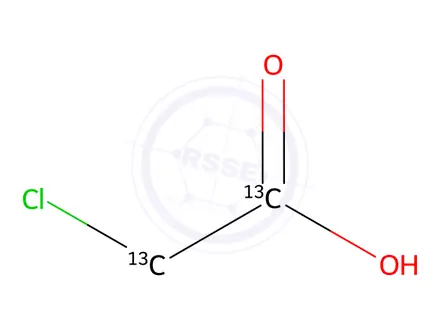 Chemical structure of Chloroacetic Acid-13C2