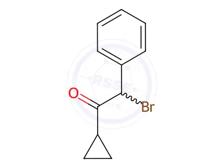Chemical structure of 2-Bromo-1-cyclopropyl-2-phenylethanone (>85%)