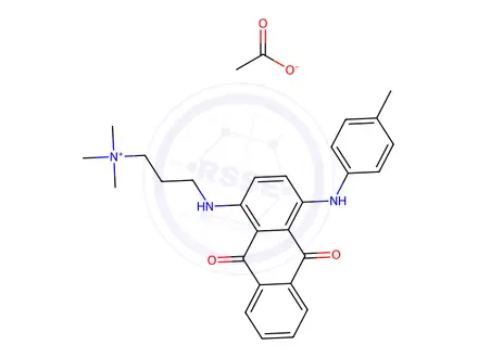Chemical structure of 3-[[9,10-dihydro-9,10-dioxo-4-[(p-tolyl)amino]-1-anthryl]aminopropyl]trimethylammonium acetate