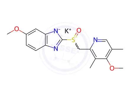 Chemical structure of (R) Omeprazole Potassium Salt