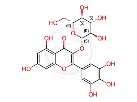 Chemical structure of Myricetin 3-O-β-D-glucopyranoside