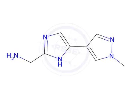 Chemical structure of (5-(1-Methyl-1H-pyrazol-4-yl)-1H-imidazol-2-yl)methanamine