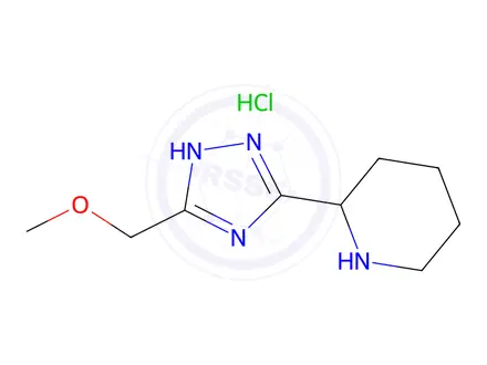 Chemical structure of 2-[5-(methoxymethyl)-1H-1,2,4-triazol-3-yl]piperidine hydrochloride