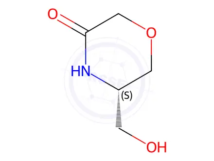 Chemical structure of (S)-5-hydroxymethylmorpholine-3-one