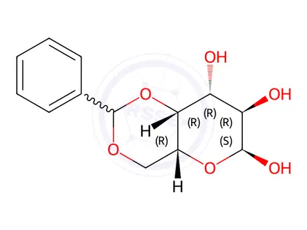 Chemical structure of 4,6-O-(Phenylmethylene)-α-D-galactopyranose