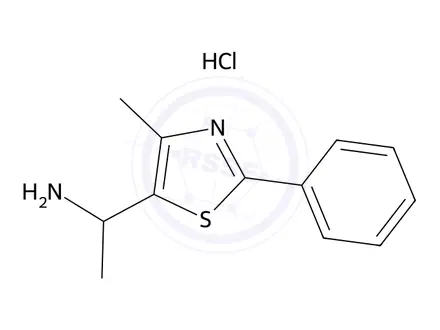 Chemical structure of 1-(4-methyl-2-phenyl-1,3-thiazol-5-yl)ethan-1-amine hydrochloride