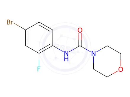 Chemical structure of n-(4-Bromo-2-fluorophenyl)morpholine-4-carboxamide