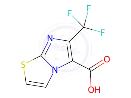 Chemical structure of 6-(trifluoromethyl)imidazo[2,1-b]thiazole-5-carboxylic acid