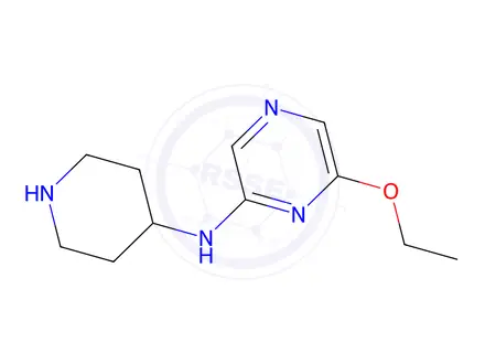 Chemical structure of 6-ethoxy-N-(piperidin-4-yl)pyrazin-2-amine