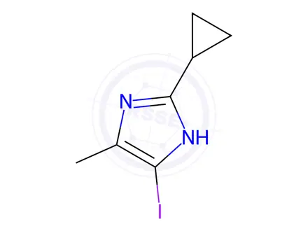 Chemical structure of 2-Cyclopropyl-5-iodo-4-methyl-1H-imidazole