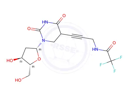 Chemical structure of 2-Deoxy-5-[3-[(2,2,2-trifluoroacetyl)amino]-1-propyn-1-yl]uridine