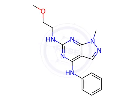 Chemical structure of N6-(2-Methoxyethyl)-1-methyl-N4-phenyl-1H-pyrazolo[3,4-d]pyrimidine-4,6-diamine