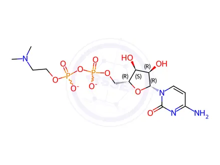 Chemical structure of Cytidine 5'-pyrophosphate 2-(Dimethylamino)ethyl Ester Sodium Salt