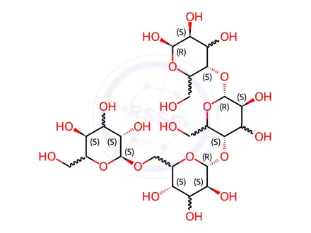 Chemical structure of 6-α-D-Glucopyranosyl Maltotriose